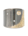 Night Sky Cigar Band - 22k/18k Gold, Oxidized Silver + VS White Diamonds - KMJ Kate Maller Jewelry Jewelry - Rings