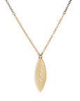 Peas in a Pod Vertical Necklace - 14k Gold, Oxidized Silver + VS White Diamonds - KMJ Kate Maller Jewelry Jewelry - Necklaces
