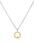 18ky Gold Petite Turning Aspen Charm Necklace - 18ky Gold, Oxidized Silver + VS White Diamond - KMJ Kate Maller Jewelry Jewelry - Necklaces