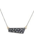 Black + Gold Scattered Diamond Necklace on Oxidized Silver Chain - 18ky, Oxidized Silver + VS Diamonds - KMJ Kate Maller Jewelry Jewelry - Necklaces