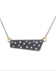Black + Gold Scattered Diamond Necklace - 14ky Gold, Oxidized Silver + Diamonds - KMJ Kate Maller Jewelry Jewelry - Necklaces