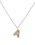 Alphabet Necklace 2.0 on Oxidized Silver Chain - 22ky, 14ky, Oxidized Silver + VS Diamond