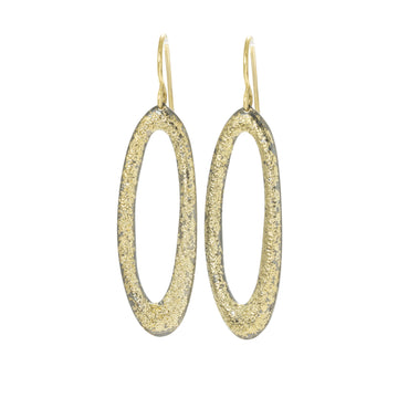 Elliptic Earrings - Medium - 22ky Gold, 18ky Gold + Oxidized Silver