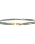 Oxidized Silver KMJ Timeless Hinged Bangle - 18ky, Oxidized Silver + VS Diamonds