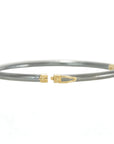 Oxidized Silver KMJ Timeless Hinged Bangle - 18ky, Oxidized Silver + VS Diamonds - KMJ Kate Maller Jewelry Jewelry - Bracelets
