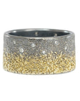Dusted Slice Band + Diamonds - 22k, Oxidized silver + VS Diamonds - KMJ Kate Maller Jewelry Jewelry - Rings