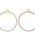 Dusted Orb Front-Facing Hoops - 22k/18k Gold, Oxidized Silver - KMJ Kate Maller Jewelry Jewelry - Earrings