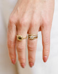 OOAK Champagne Cushion Cut Diamond Halo Ring + VS Accents - 18k Gold + Diamonds 6 - KMJ Kate Maller Jewelry Jewelry - Rings