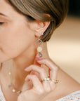 Black + Gold Triple Drop Scattered Diamond Earrings - 18ky Gold, Oxidized Silver + VS Diamonds - KMJ Kate Maller Jewelry Jewelry - Earrings