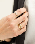 Channel Set Band with Rose Cut Diamonds- 18ky Gold, Oxidized Silver + Salt and Pepper Diamonds - KMJ Kate Maller Jewelry Jewelry - Bridal