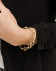 Lyrical Chain Bracelet - 22ky, 18ky + Oxidized Silver