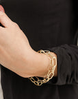 Lyrical Chain Bracelet - 22ky, 18ky + Oxidized Silver