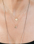 Alphabet Necklace 2.0 on 14ky Gold Chain - 22ky, 18ky, Oxidized Silver + VS Diamond