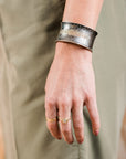 Breezy Bop Cuff - 22k Gold Dust, Oxidized Argentium Silver + Reclaimed Diamonds - KMJ Kate Maller Jewelry Jewelry - Bracelets