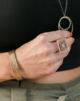 18k Aspen Squared Cuff - 18k Gold + Reclaimed VS Diamonds - KMJ Kate Maller Jewelry Jewelry - Bracelets