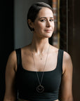 Alphabet Necklace 2.0 on 14ky Gold Chain - 22ky, 18ky, Oxidized Silver + VS Diamond - KMJ Kate Maller Jewelry Jewelry - Necklaces