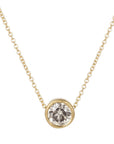 Timeless Solitaire Necklace - 18k/14k Gold + 1 ctw Reclaimed Diamond