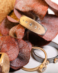 Peas in a Pod Cigar Band - 14k Gold, Oxidized Silver + VS White Diamonds