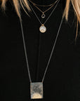 Sun Rays Round Pendant Necklace - 22k/18k/14k Gold, Oxidized Silver + VS White Diamonds