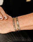Sunnyside Textured Diamond Cuff - 18k Gold + Oxidized Silver - KMJ Kate Maller Jewelry Jewelry - Bracelets