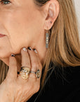Sunnyside Diamond Earrings - 18k/14k Gold, Oxidized Silver, + VS White Diamonds - KMJ Kate Maller Jewelry Jewelry - Earrings