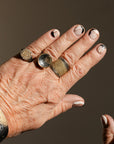 Sun Rays Ring - 22k/18k Gold, Oxidized Silver + VS White Diamonds