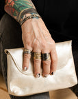 .75" Slice Diamond Cuff - 22k Gold, Oxidized Silver + Diamonds - KMJ Kate Maller Jewelry Jewelry - Bracelets