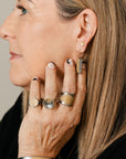 Sun Rays Ring - 22k/18k Gold, Oxidized Silver + VS White Diamonds