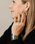 KMJ Staple Tall Cigar Band - 22k Gold, Oxidized Silver - KMJ Kate Maller Jewelry Jewelry - Rings