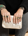 KMJ Staple Tall Cigar Band - 22k Gold, Oxidized Silver - KMJ Kate Maller Jewelry Jewelry - Rings