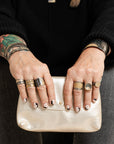 Sun Rays Ring - 22k/18k Gold, Oxidized Silver + VS White Diamonds
