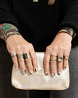 Classic KMJ Dusted Signet - 22ky + Oxidized Silver - KMJ Kate Maller Jewelry Jewelry - Rings