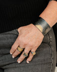 Sun Rays Cuff - 22k Gold, Oxidized Silver + VS White Diamonds - KMJ Kate Maller Jewelry Jewelry - Bracelets