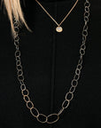 Organic Chain Link Necklace - 18k Gold Fused with Oxidized Silver - KMJ Kate Maller Jewelry Jewelry - Necklaces
