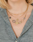 Golden Disc Necklace - 18k gold + Reclaimed Diamonds - KMJ Kate Maller Jewelry Jewelry - Necklaces