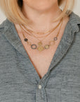 Scattered Diamond Statement Necklace - 22k/18k Gold, Oxidized Silver + VS Diamonds - KMJ Kate Maller Jewelry Jewelry - Necklaces