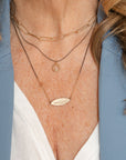 Peas in a Pod Horizontal Necklace - 14k Gold, Oxidized Silver + VS White Diamonds