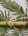 Turning Aspen Ring- 18ky Gold, 14kpw Gold, Oxidized Silver + Reclaimed Diamonds