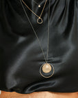 Large Sun Centric Necklace - 22k/18k/14k Gold + Oxidized Silver