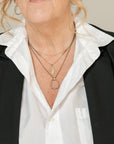 Dusted Carabiner Necklace - 22k/18k Gold, Oxidized Silver + VS Diamond - KMJ Kate Maller Jewelry Jewelry - Necklaces