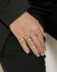 Black + Gold Spinner Ring 18k/22k, Oxidized Silver
