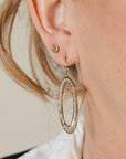 Elliptic Earrings - Medium - 22ky Gold, 18ky Gold + Oxidized Silver