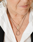 Peas in a Pod Vertical Necklace - 14k Gold, Oxidized Silver + VS White Diamonds - KMJ Kate Maller Jewelry Jewelry - Necklaces