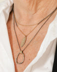 Peas in a Pod Vertical Necklace - 14k Gold, Oxidized Silver + VS White Diamonds - KMJ Kate Maller Jewelry Jewelry - Necklaces