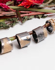 Sun Rays Cigar Band - 22k Gold, Oxidized Silver + VS White Diamonds