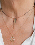 18ky Gold Everyday Scattered Diamond Pendant on 14k Gold Chain - 18k/14k Gold + VS White Diamonds - KMJ Kate Maller Jewelry Jewelry - Necklaces
