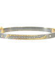 KMJ Essential Hinged Bangle (Slice Diamond) - 22ky, 18ky, Oxidized Silver + VS Diamonds