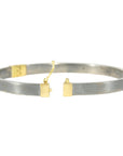 KMJ Essential Hinged Bangle (Slice Diamond) - 22ky, 18ky, Oxidized Silver + VS Diamonds