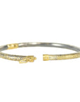 Timeless Hinged Bangle, All Dusted - 22ky, 18ky + Oxidized Silver