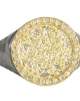 Sol Burst Signet - 22ky, 18ky, Oxidized Silver + VS Diamonds - KMJ Kate Maller Jewelry Jewelry - Rings